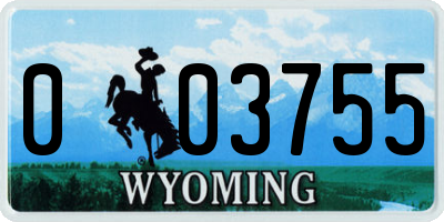 WY license plate 003755