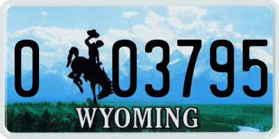 WY license plate 003795