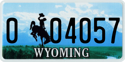 WY license plate 004057