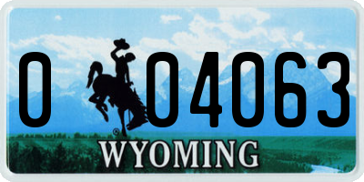 WY license plate 004063
