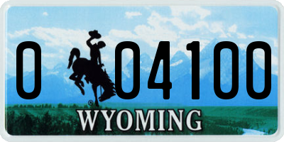 WY license plate 004100
