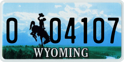 WY license plate 004107