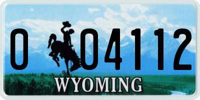 WY license plate 004112
