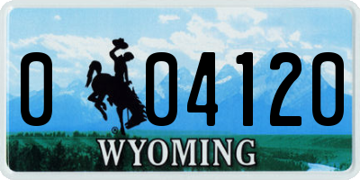 WY license plate 004120