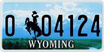 WY license plate 004124