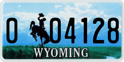 WY license plate 004128