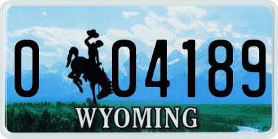 WY license plate 004189