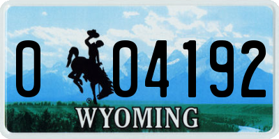 WY license plate 004192