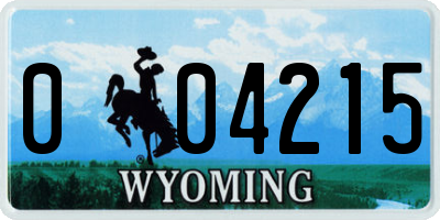 WY license plate 004215