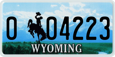 WY license plate 004223