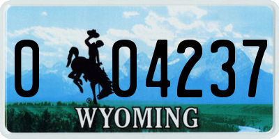 WY license plate 004237
