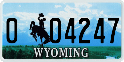 WY license plate 004247