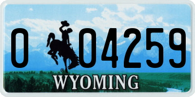 WY license plate 004259