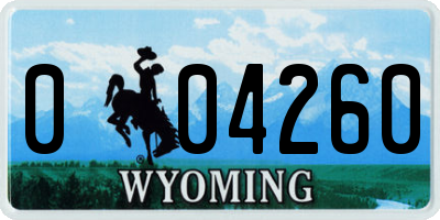 WY license plate 004260