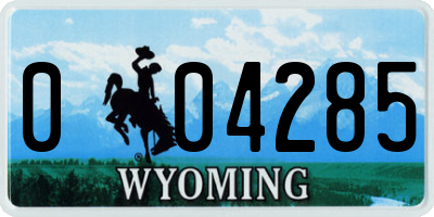 WY license plate 004285