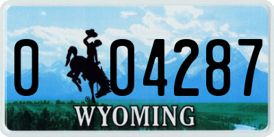 WY license plate 004287