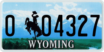 WY license plate 004327