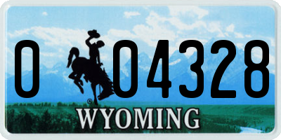 WY license plate 004328