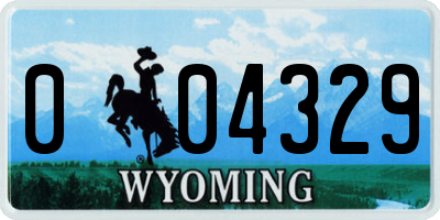 WY license plate 004329