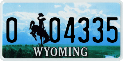 WY license plate 004335