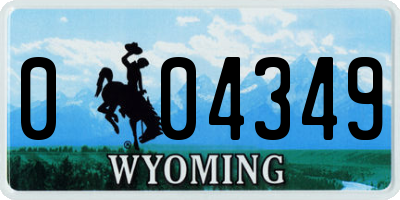 WY license plate 004349