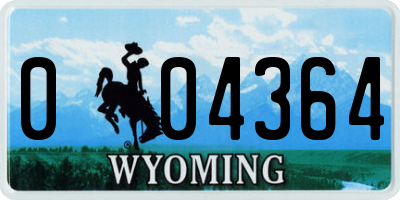 WY license plate 004364