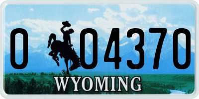 WY license plate 004370