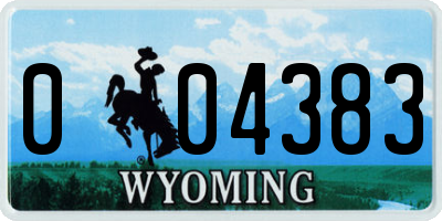 WY license plate 004383