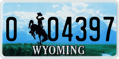 WY license plate 004397