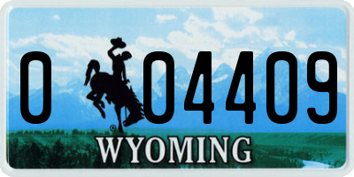 WY license plate 004409