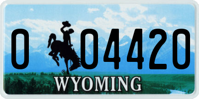 WY license plate 004420