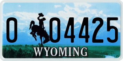 WY license plate 004425