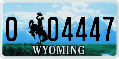 WY license plate 004447