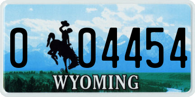 WY license plate 004454
