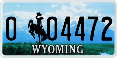 WY license plate 004472