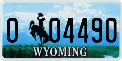 WY license plate 004490