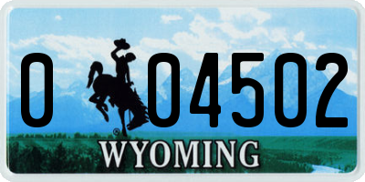 WY license plate 004502