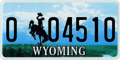 WY license plate 004510