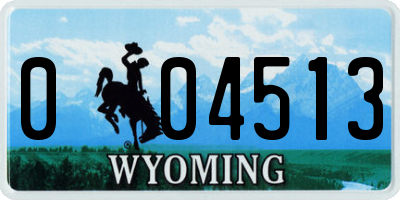 WY license plate 004513