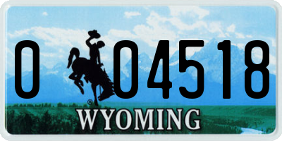 WY license plate 004518