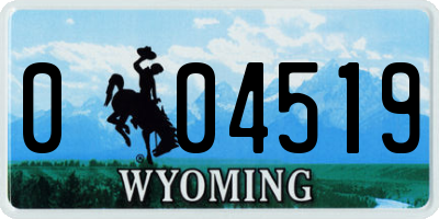 WY license plate 004519