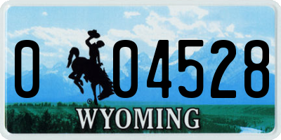 WY license plate 004528
