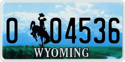 WY license plate 004536