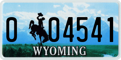 WY license plate 004541