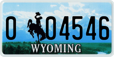 WY license plate 004546