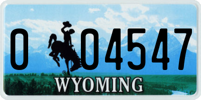 WY license plate 004547