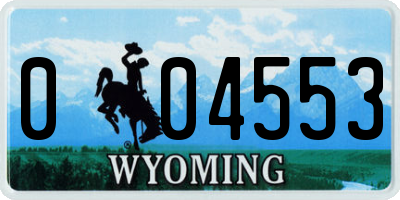 WY license plate 004553