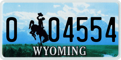 WY license plate 004554
