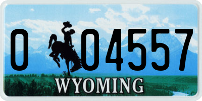 WY license plate 004557