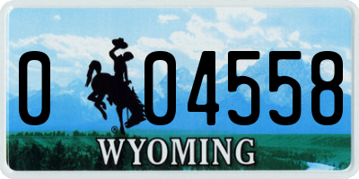 WY license plate 004558